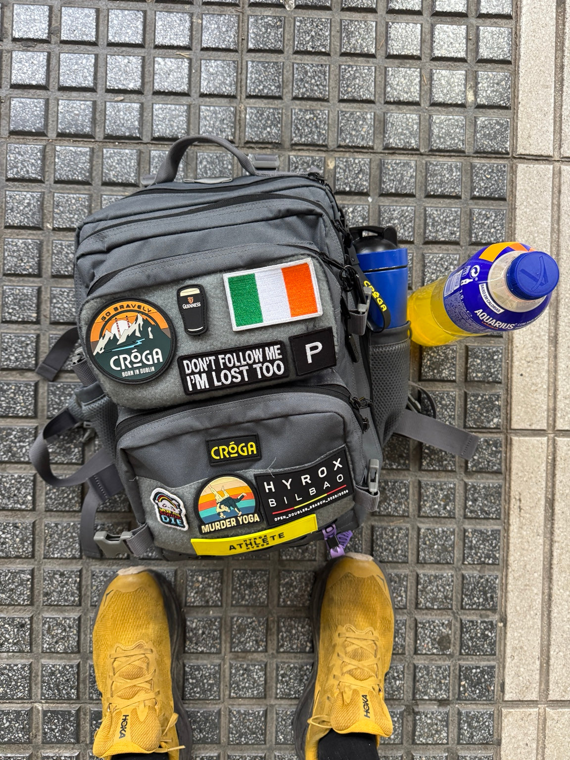 Nomad 25L Wicklow Grey backpack with travel gear